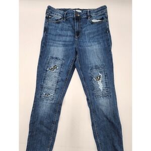 GUESS~ High Waist Skinny Tahiana Fit Jeans ~Distressed w/‎ Pattern Inlay~size 32